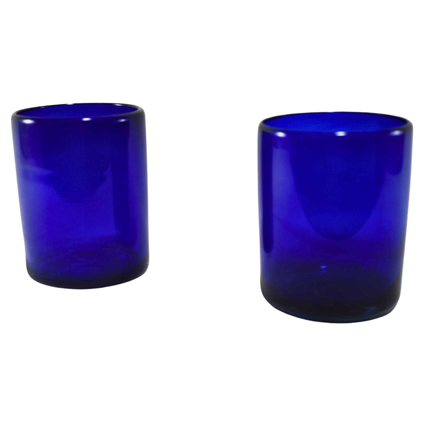 Vasos Vidrio Soplado | Artesanales | (Azul Cobalto, Old Fashioned 10 Oz.)