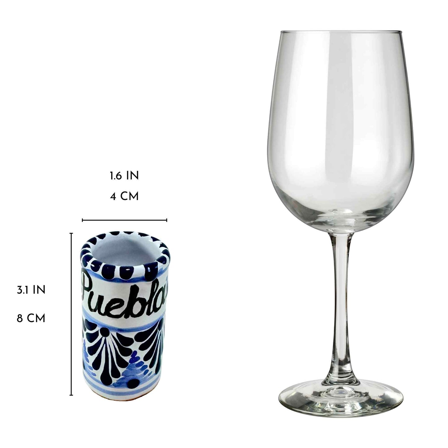 Tequileros de Cerámica de Talavera 100% Artesanal (Puebla, 2 Oz.) - MAREY - Vaso Tequilero