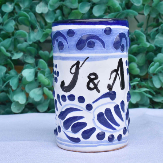 Vasos Tequileros | Cerámica de Talavera | 100% Artesanal | (Personalizable, 2 Oz.) - MAREY - Vaso Tequilero