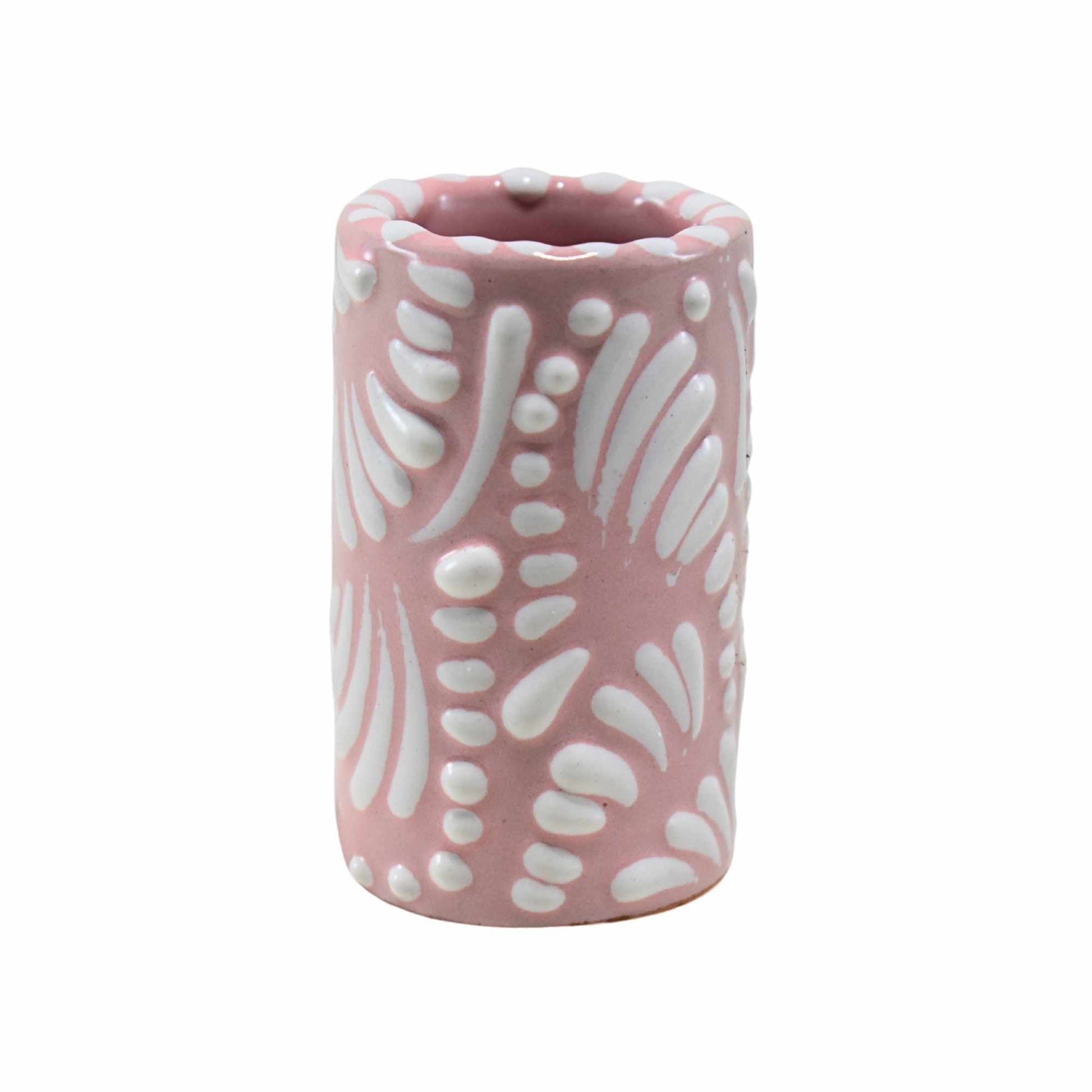 Vasos Tequileros | Cerámica de Talavera | (Rosa, 2 Oz.) - MAREY - Vaso Tequilero