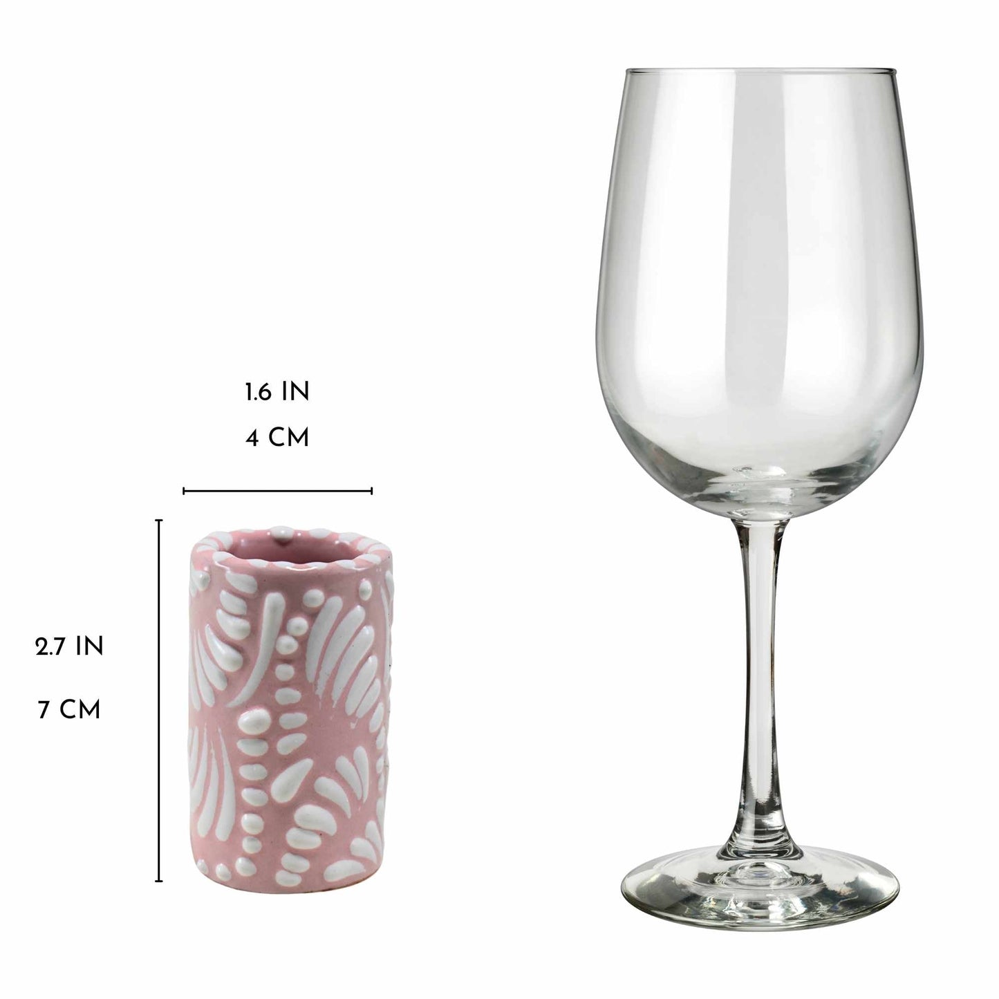 Vasos Tequileros | Cerámica de Talavera | (Rosa, 2 Oz.) - MAREY - Vaso Tequilero