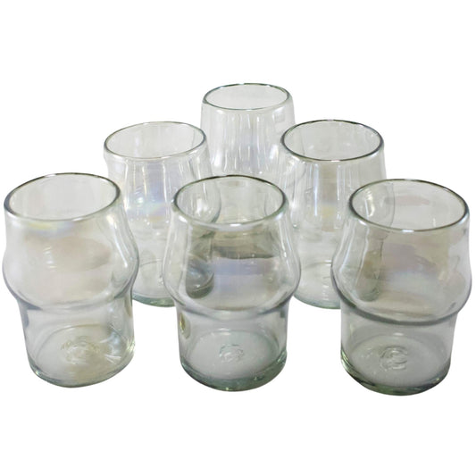 Vaso Cervecero de Vidrio Soplado | Set de 6 Piezas | Hechos Artesanalmente en México | (Pearly, Cerveza 16 Oz.) - MAREY - Glasses