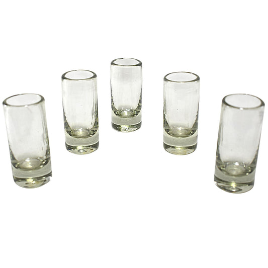 Vasos Tequileros | Vidrio Soplado Artesanalmente en México | Set de 6 Piezas | (Natural, 2 Oz.) - MAREY -