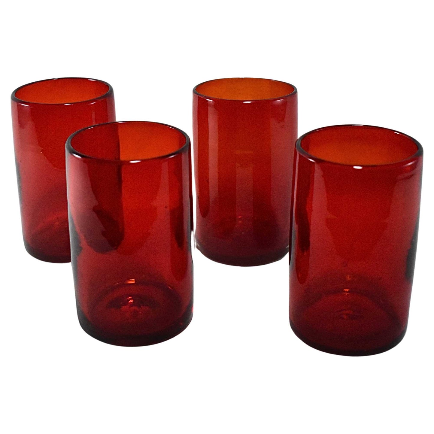 Vasos Vidrio Soplado Para Agua | Hechos Artesanalmente en México | (Rojo, Agua 16 Oz.) - MAREY - drinking glasses