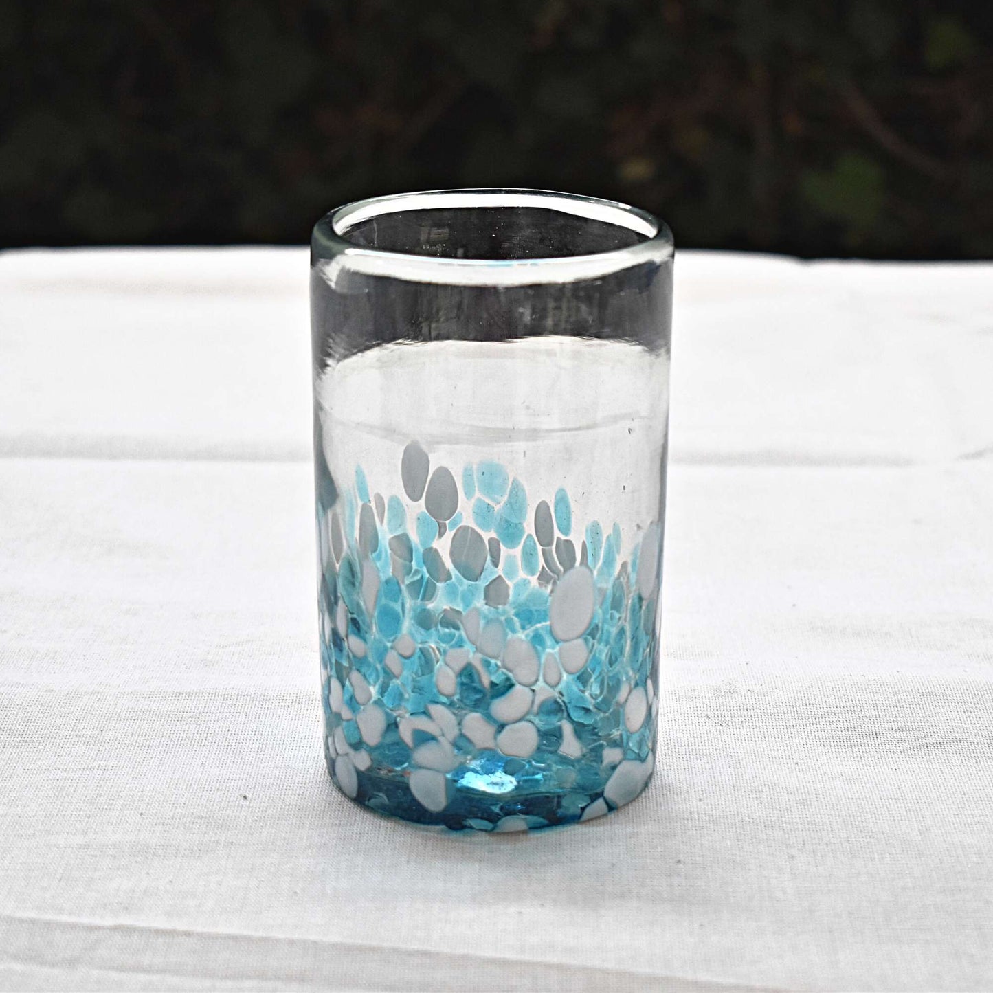 Vasos Vidrio Soplado Para Agua | Set de 6 Piezas | Hechos Artesanalmente en México | (Confetti Cielo, 16 Oz.) - MAREY - Vaso