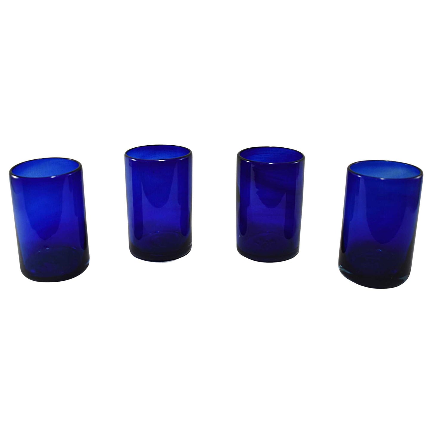 Vasos Vidrio Soplado Para Agua | Set de 6 Piezas | Hechos Artesanalmente en México | Vidrio Reciclado | Artesanal | (Azul Cobalto, 16 Oz.) - MAREY - drinking glasses