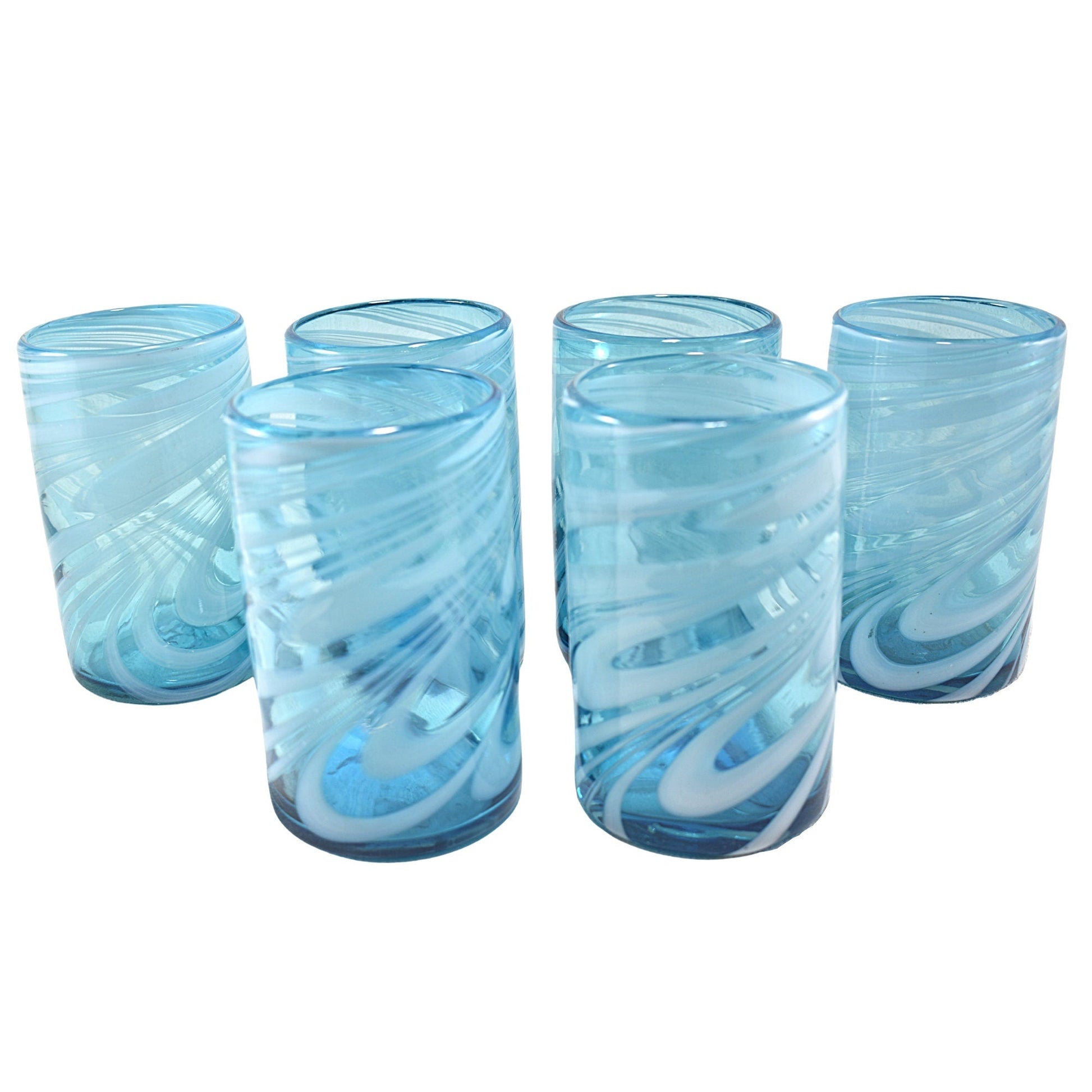 MAREY Mexican Drinking Glasses, Artisan Crafted, Blown Glass
