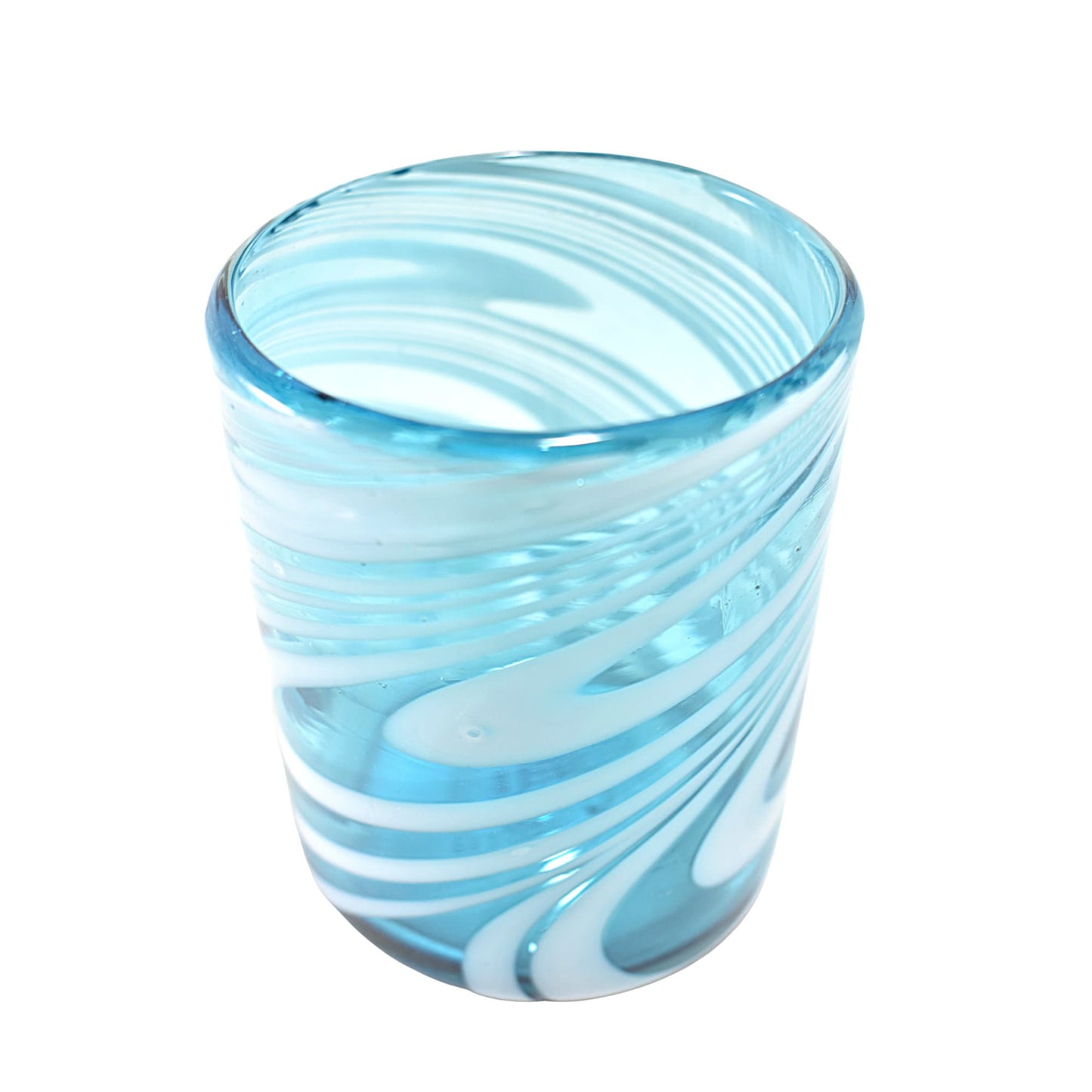 Vasos Vidrio Soplado | Set de 6 Piezas | Hechos Artesanalmente en México | (Poseidon –Natural–, Old Fashioned 10 Oz.) - MAREY -